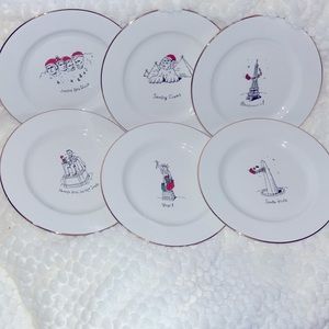 Merry Masterpieces Fine Porcelain Dessert Plates